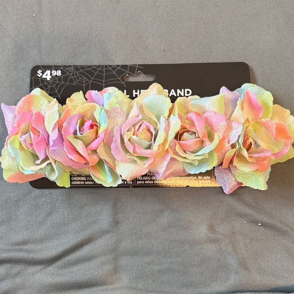 Colorful Flower Crown Headband Fairy Halloween Costume NWT